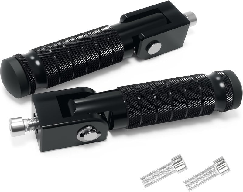 VUOZIP M8 Universal CNC Motorcycle Foot Pegs Degree Foldable Bike Pegs Aluminum Fit Electric Car Motorbike Scooter Mini Bike Ebike Dirt Bike Go Kart Honda Yamaha Suzuki Aprilia Super73 (Black, Type A) - Image 1